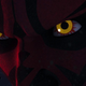 A close up of Darth Maul's eyes.